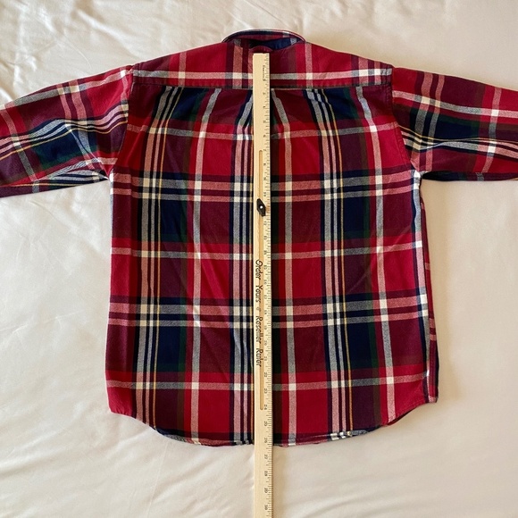 Tommy Hilfiger Y2K Mens Red/Blue XL‎ Plaid Flannel Button Down Shirt - Picture 5 of 9